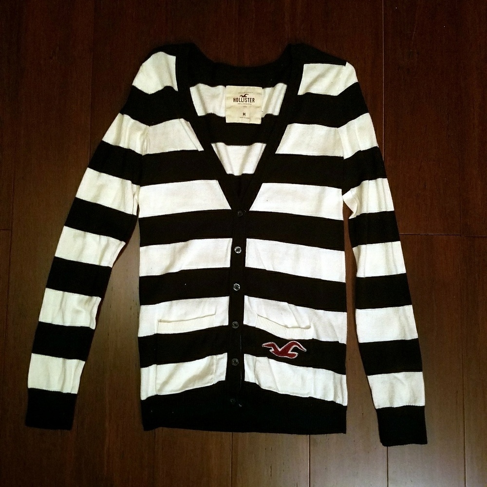 SALE! Navy & Cream Stripe Button Down Cardigan